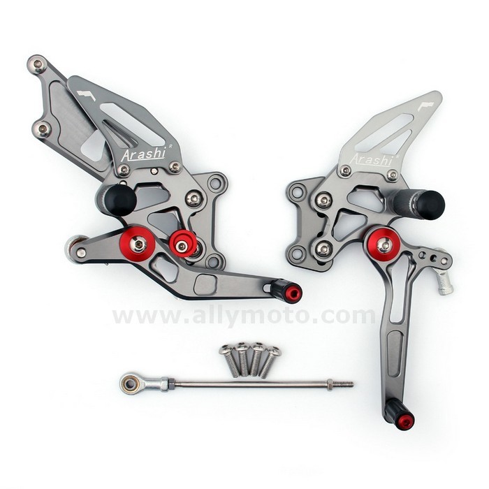 74 Rearset Foot Pegs Kawasaki Zx250 2008-2011 Gray@2